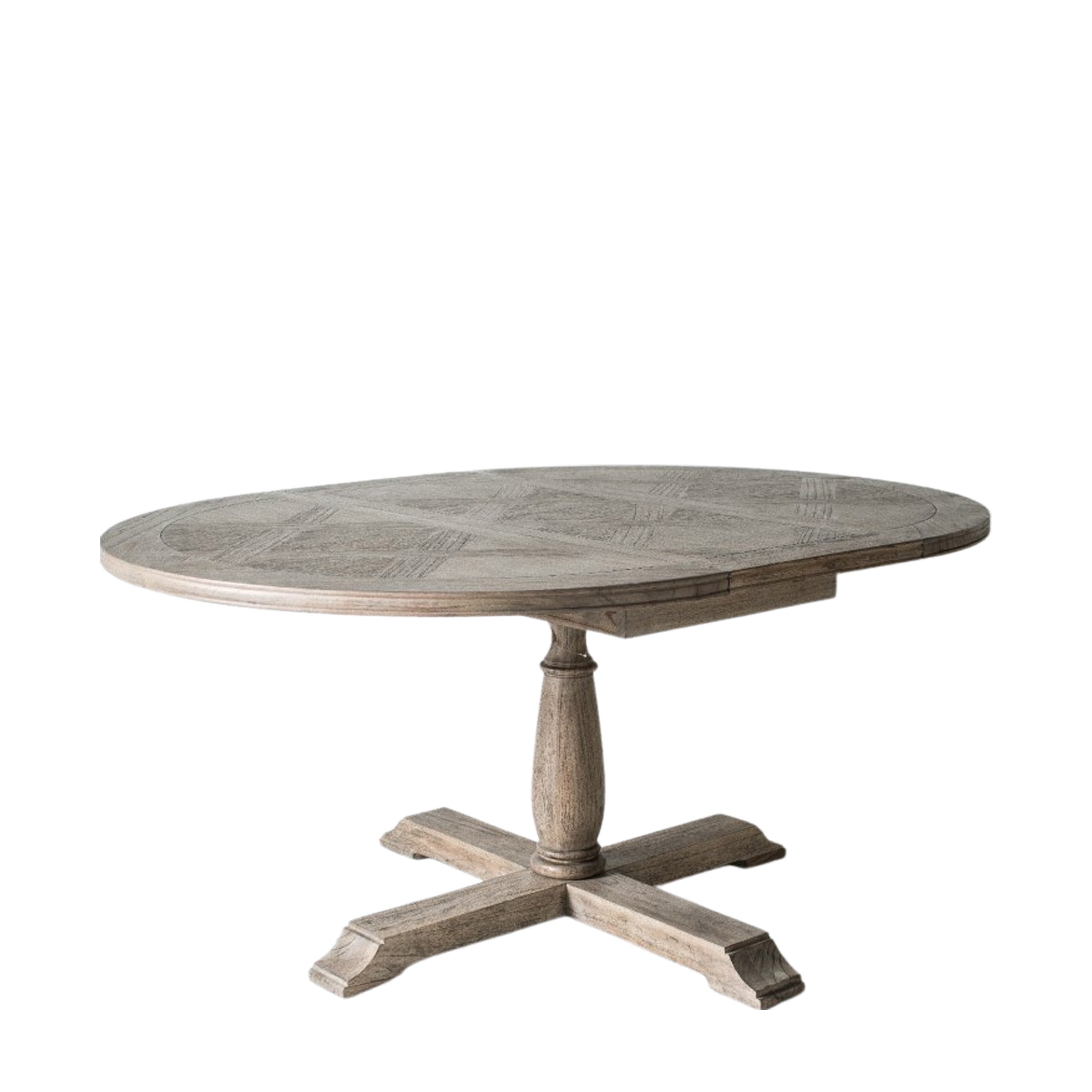 Tobago Ash Wood Round Extendable Dining Table
